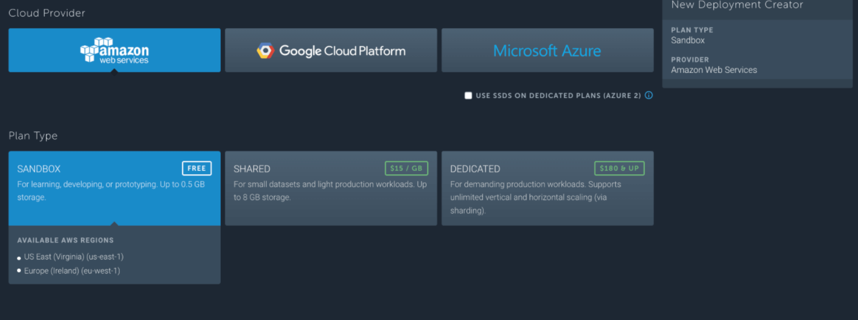 creating MongoDB database